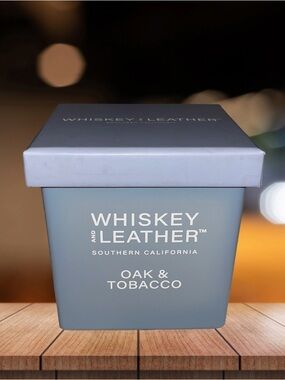 NEW! Whiskey & Leather by Sand + Fog Oak & Tobacco 16 oz Scented Candle